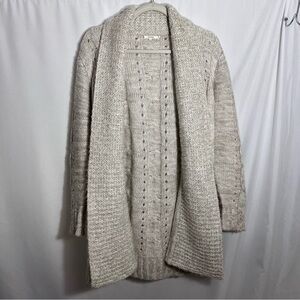 Tularosa Womens Open Front Cable knit Cardigan Sweater Size S Gray Chunky Knit